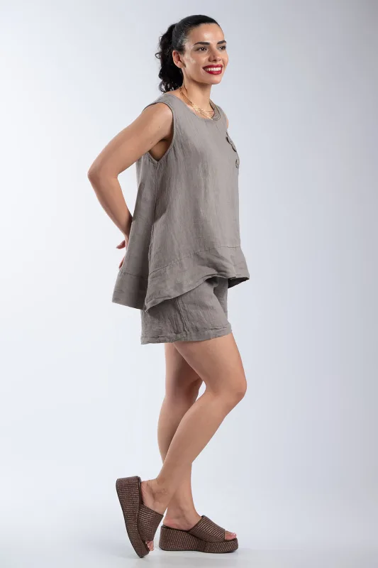 Set Blouse-shorts Linen Flower