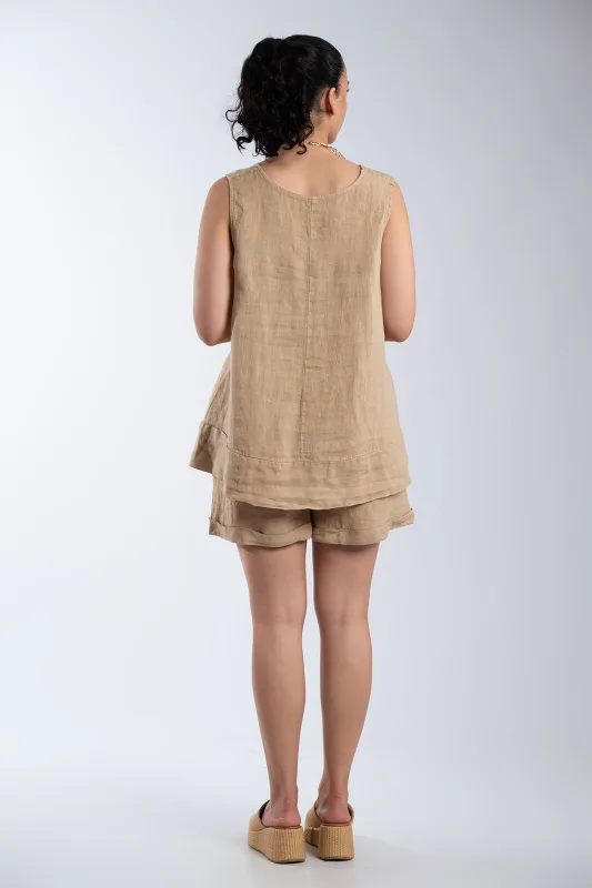 Set Blouse-shorts Linen Flower