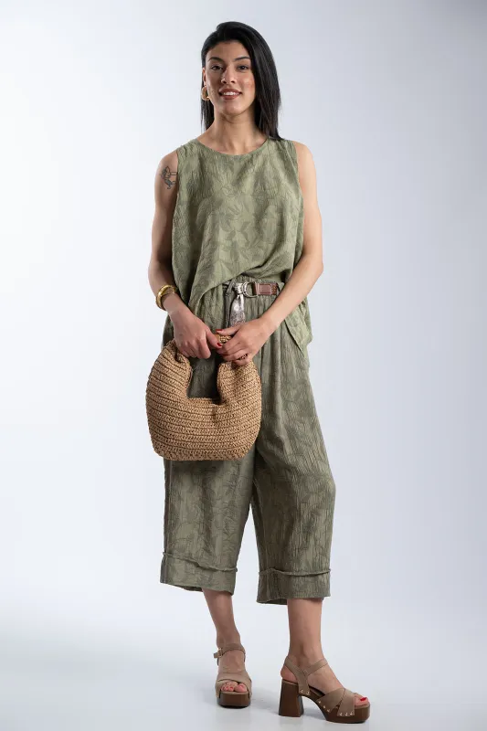 Set Blouse-Zip-Cullote Leaves 