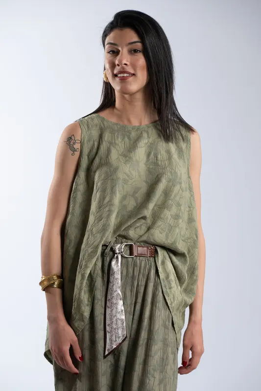 Set Blouse-Zip-Cullote Leaves 