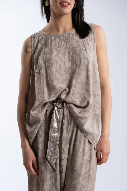 Set Blouse-Zip-Cullote Leaves 