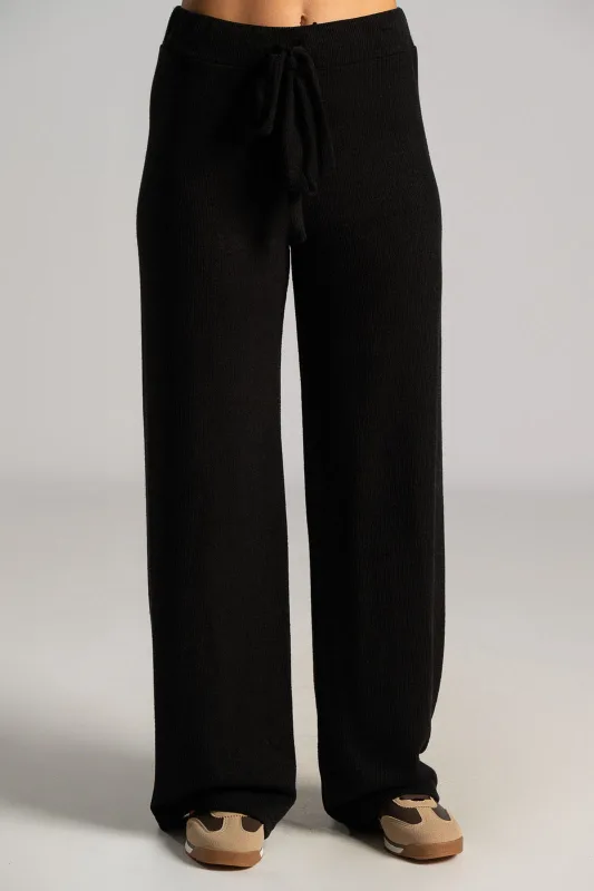 Set Blouse Turtleneck Pants Knitted