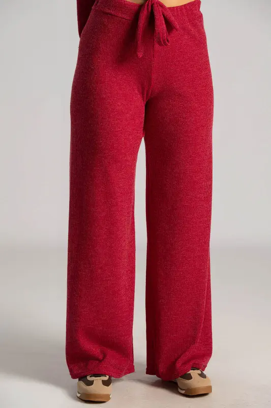 Set Blouse Turtleneck Pants Knitted