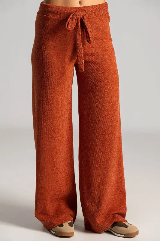 Set Blouse Turtleneck Pants Knitted