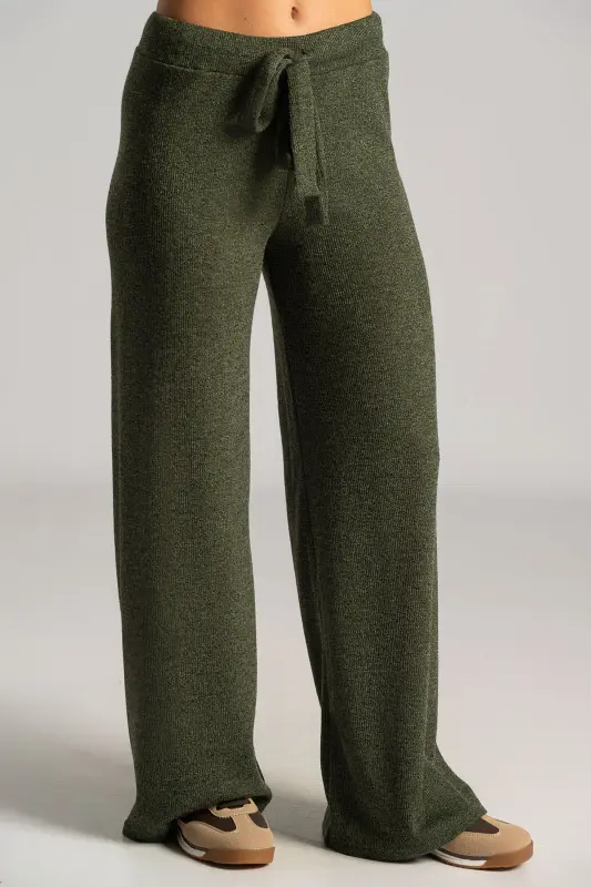 Set Blouse Turtleneck Pants Knitted