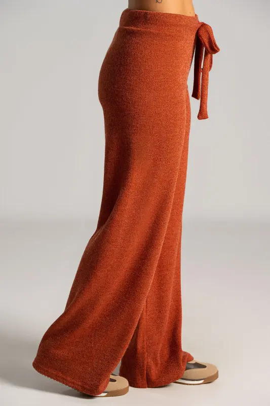 Set Blouse Turtleneck Pants Knitted