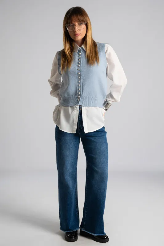 Set Shirt-Cardigan Αμάνικη