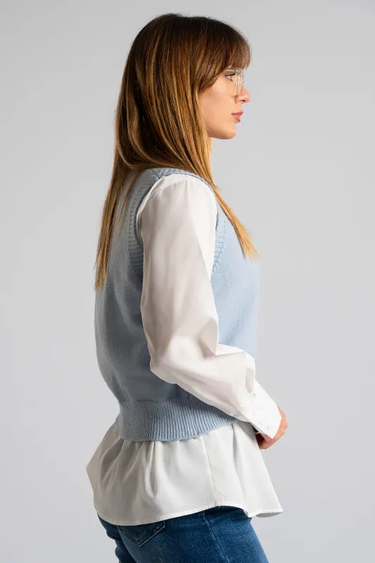 Set Shirt-Cardigan Αμάνικη
