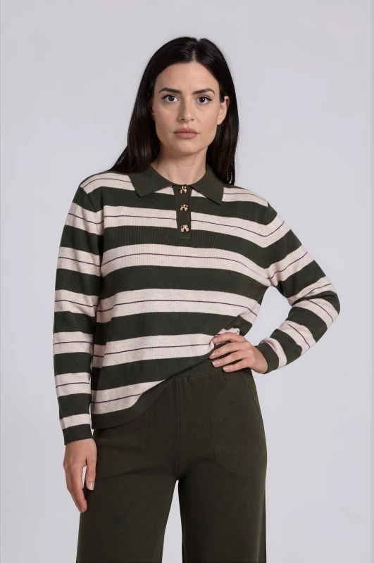 Co-ord Striped Top-Pants Knit 