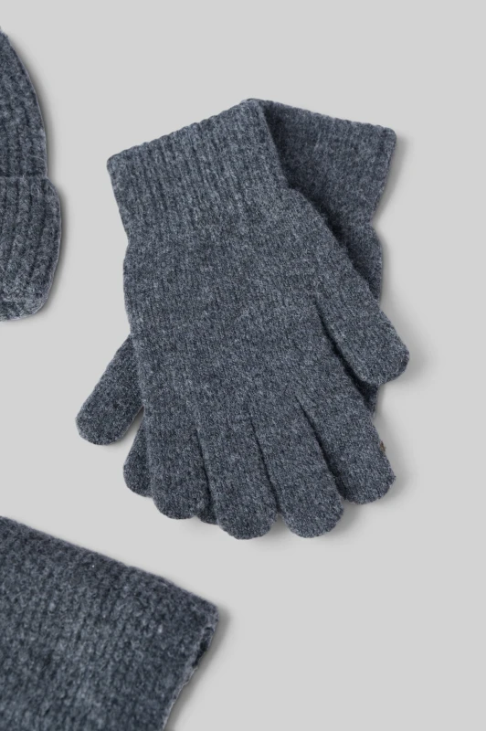 Co-ord Hat-Gloves-Scarf Knitted 