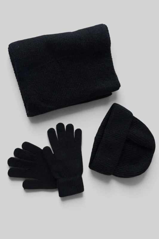Co-ord Hat-Gloves-Scarf Knitted 