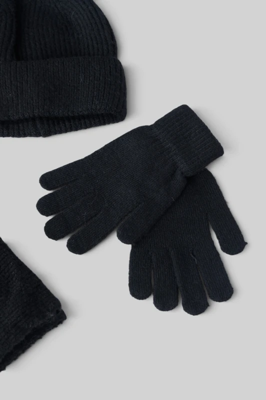 Co-ord Hat-Gloves-Scarf Knitted 