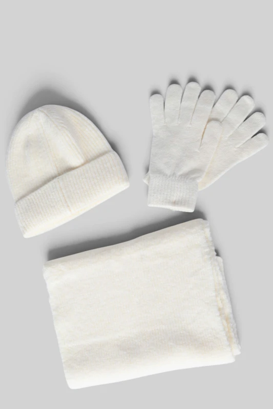 Co-ord Hat-Gloves-Scarf Knitted 