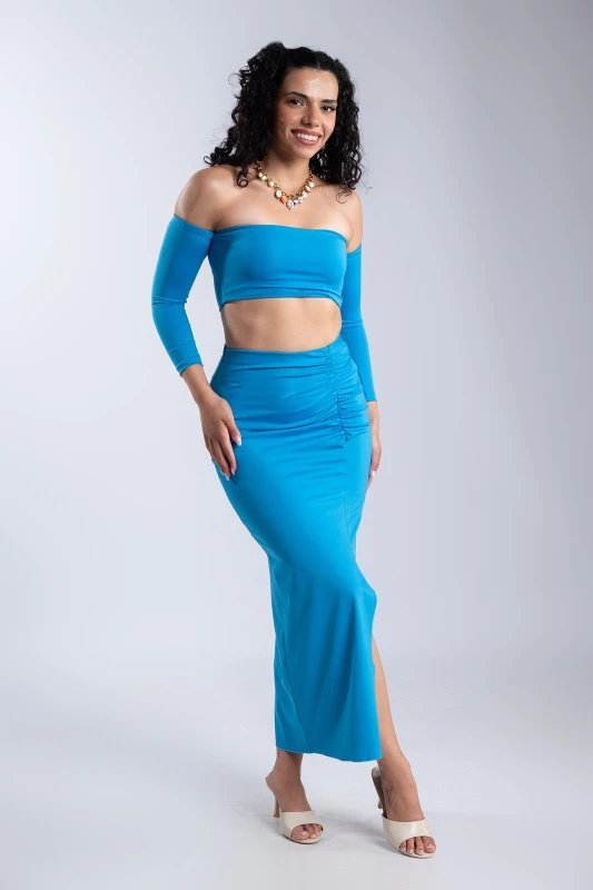 Set Top-Skirt Light Blue