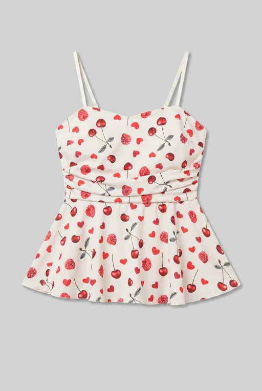 Co-ord Top-Pants Hearts Fruits 