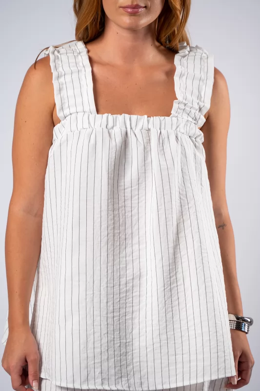Set Top-Shorts Stripes White