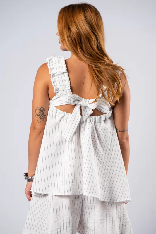 Set Top-Shorts Stripes White