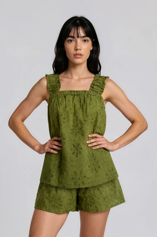 Co-ord Top-Shorts Cotton Kipour 