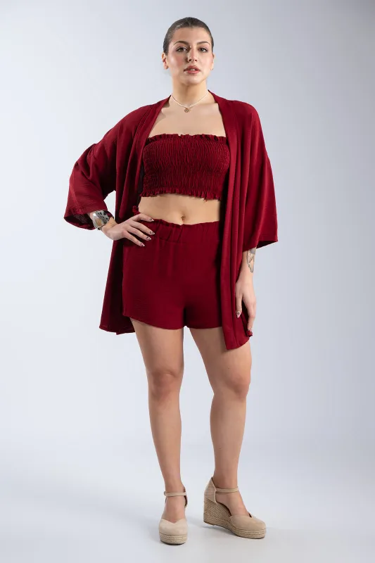 Set Triple Shorts-Top-Kimono