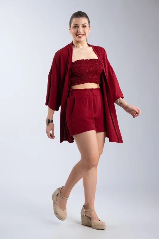 Set Triple Shorts-Top-Kimono