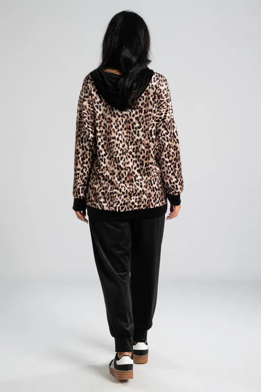 Σετ Velvet Ζακέτα-Παντελόνι Leopard