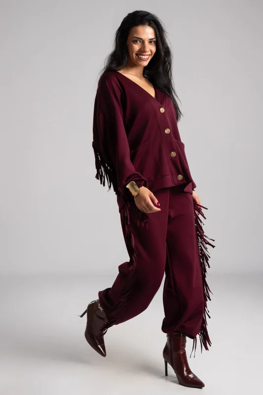 Set Cardigan-Pants Frindges