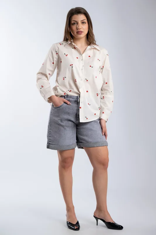 Shorts Denim Με Ζώνη Γραβάτα