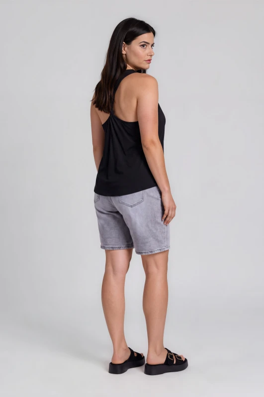 Shorts Denim With Tie Belt