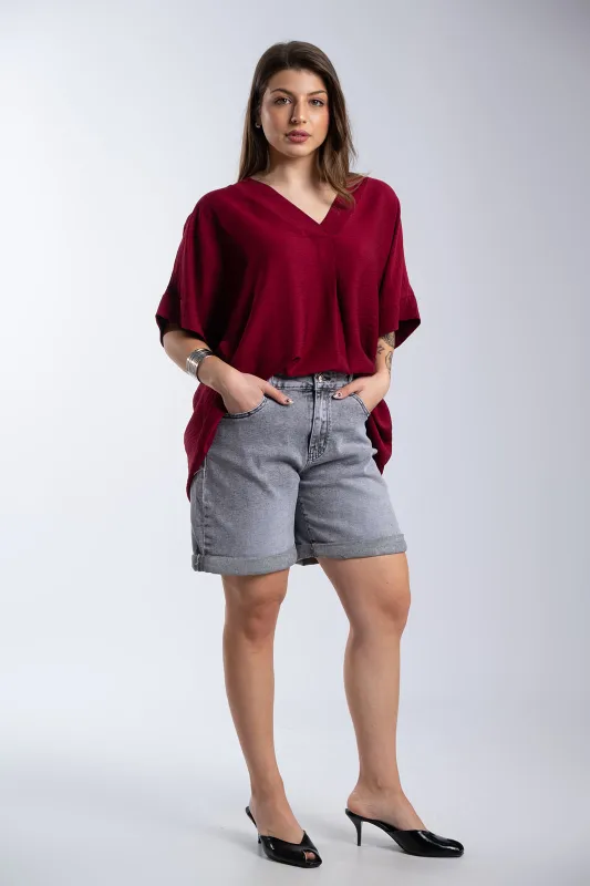 Shorts Denim Με Ζώνη Γραβάτα