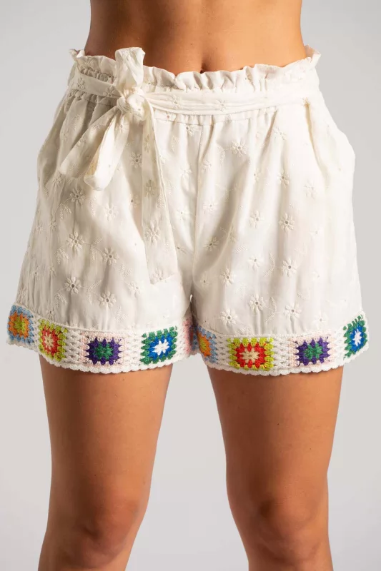 Shorts Κιπούρ Boho Paperbag
