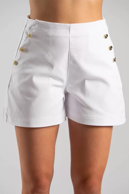 Shorts Μονόχρωμο Κουμπιά