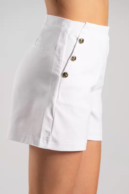 Shorts Μονόχρωμο Κουμπιά