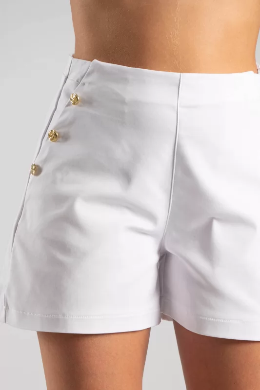 Shorts Μονόχρωμο Κουμπιά