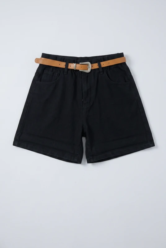 Shorts Τζιν Δερματίνη Ζώνη