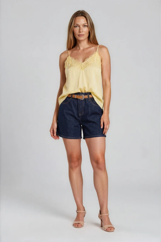 Shorts Τζιν Δερματίνη Ζώνη