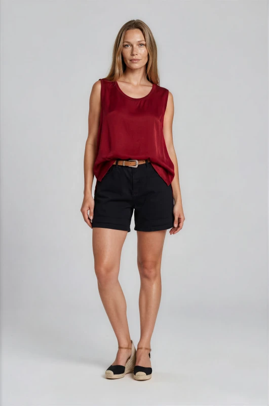 Shorts Τζιν Δερματίνη Ζώνη
