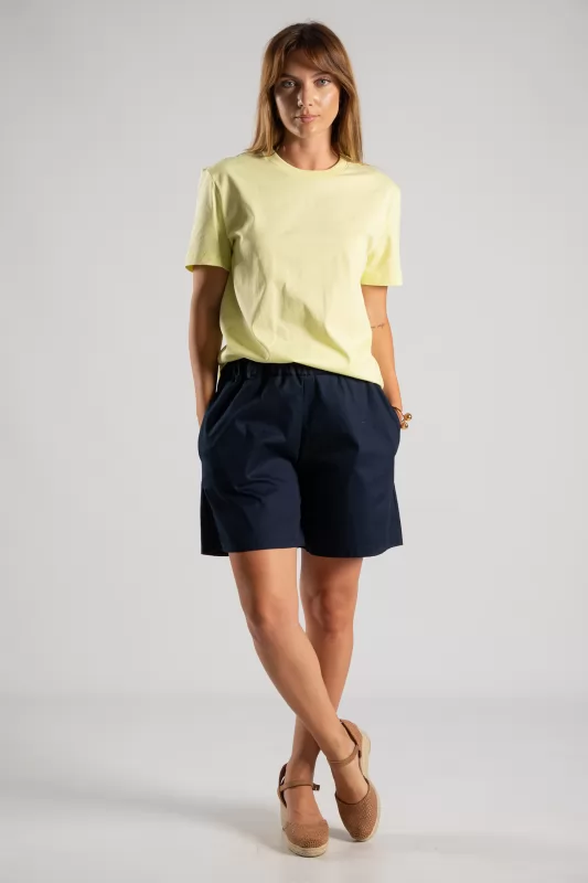Cotton Elastic Waist Shorts