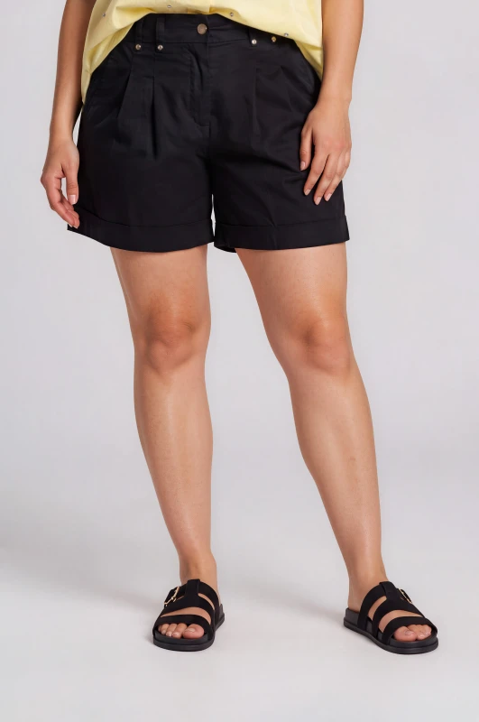Shorts Βαμβακερό Με Ρεβέρ