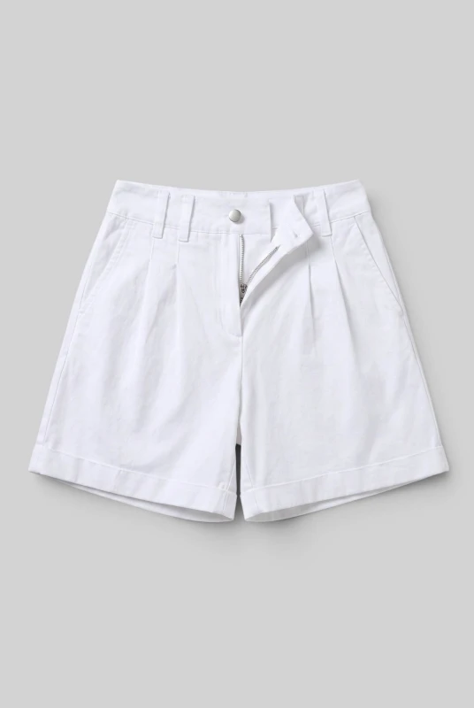 Shorts Βαμβακερό Με Ρεβέρ