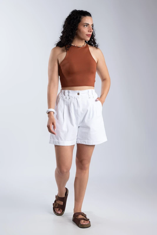 Shorts Cotton With Lapel