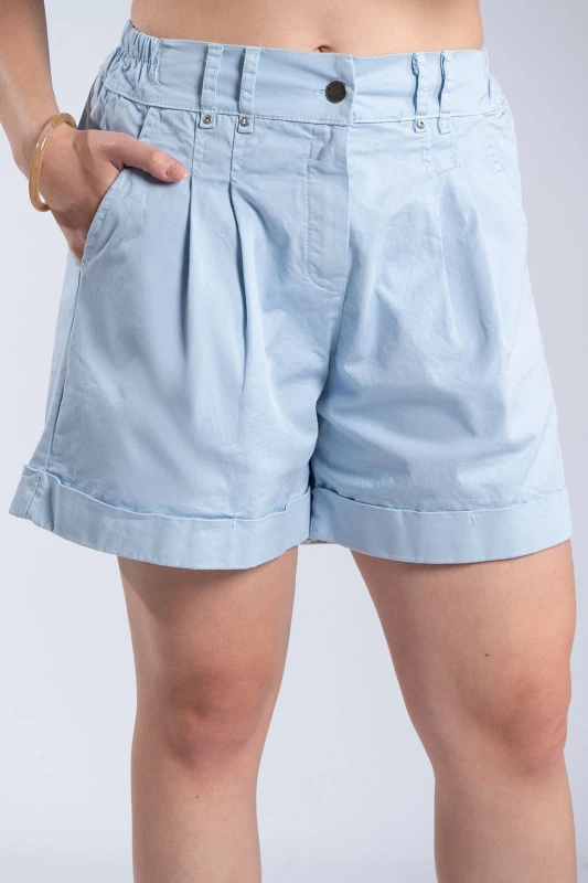 Shorts Cotton With Lapel