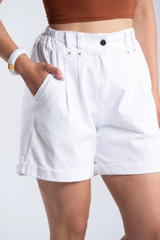 Shorts Cotton With Lapel