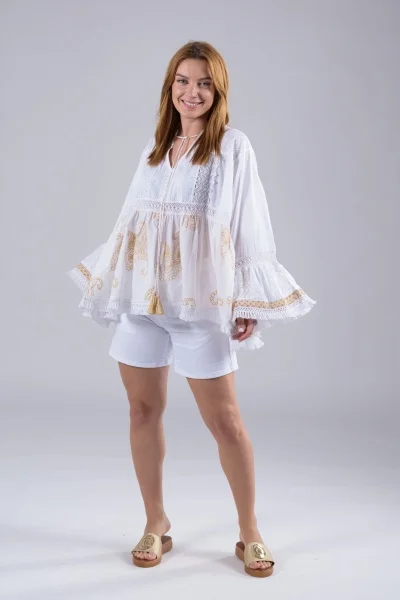 Shorts-Bermuda Belt White
