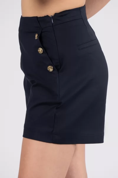 Shorts Gold Buttons Navy Blue
