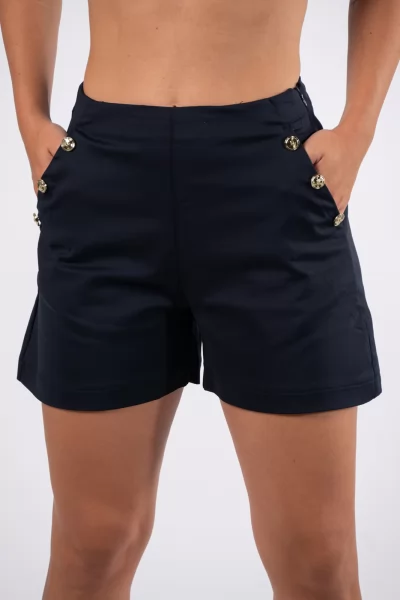 Shorts Gold Buttons Navy Blue