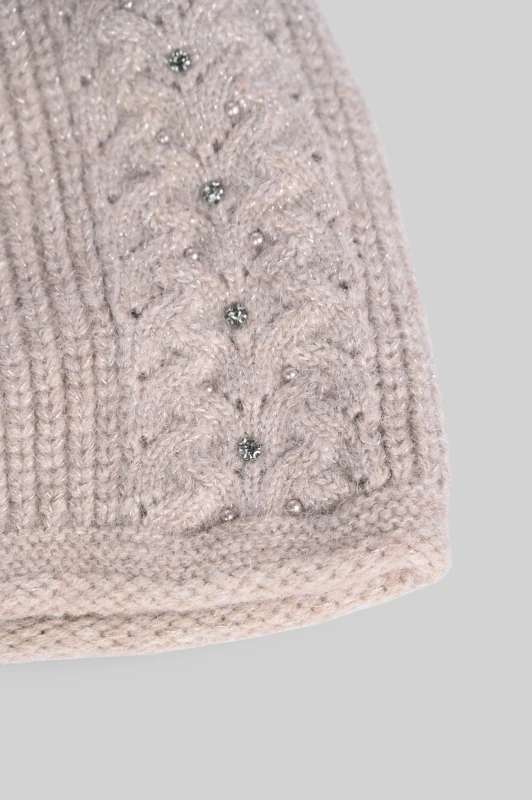 Beanie Knitted with Rhinestones