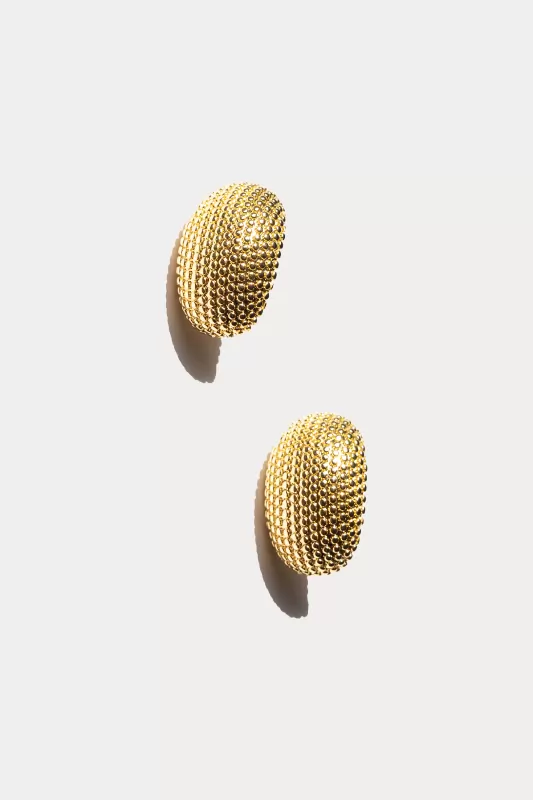 Earrings Embossed Oval