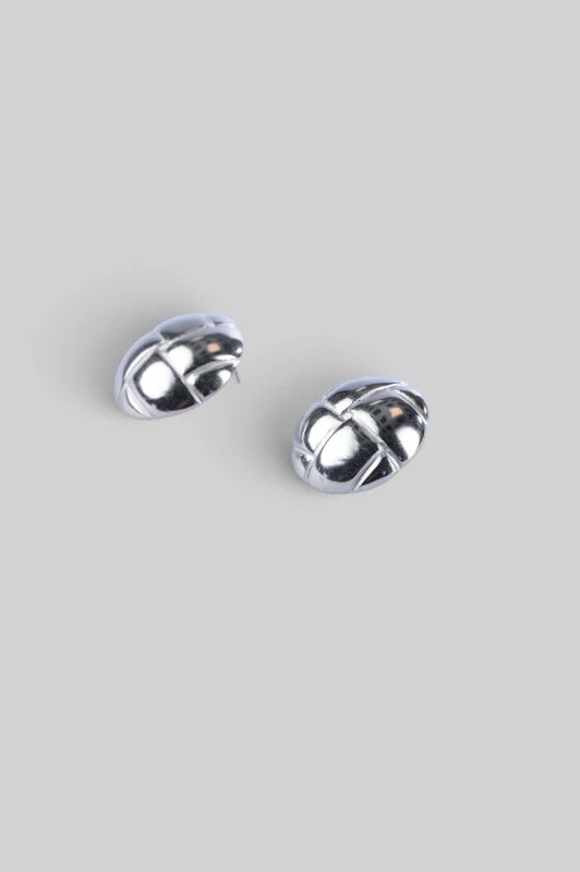 Earrings Stainless Steel Button 