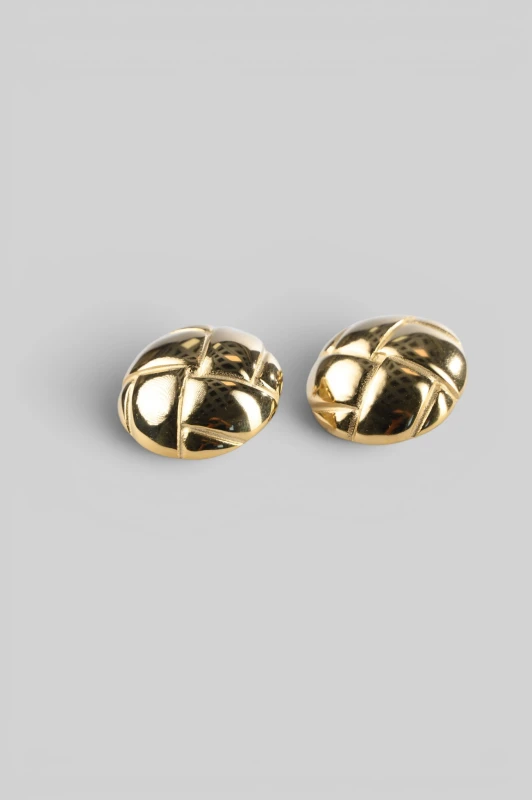 Earrings Stainless Steel Button 