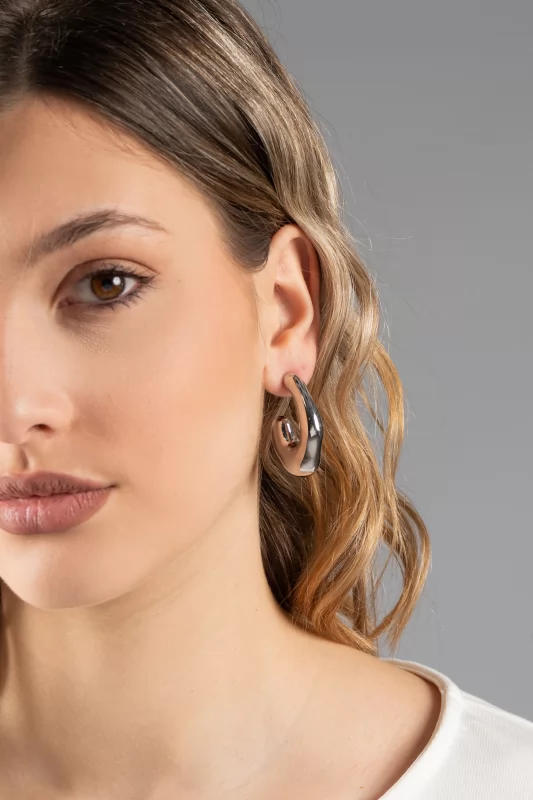 Earrings Curved Embossed